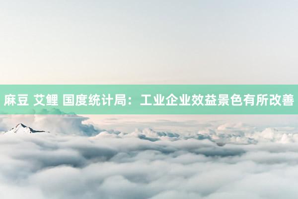 麻豆 艾鲤 国度统计局：工业企业效益景色有所改善