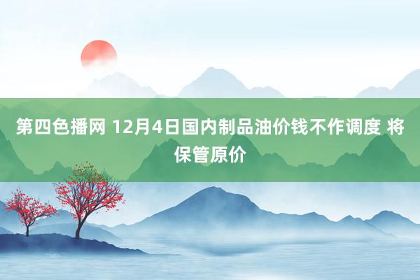 第四色播网 12月4日国内制品油价钱不作调度 将保管原价