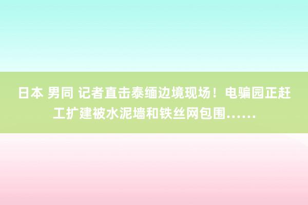 日本 男同 记者直击泰缅边境现场！电骗园正赶工扩建被水泥墙和铁丝网包围……