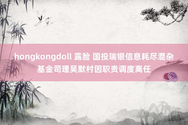 hongkongdoll 露脸 国投瑞银信息耗尽混杂基金司理吴默村因职责调度离任