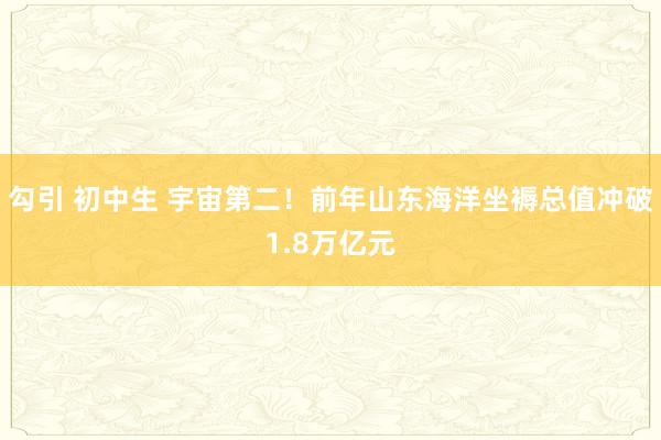 勾引 初中生 宇宙第二！前年山东海洋坐褥总值冲破1.8万亿元