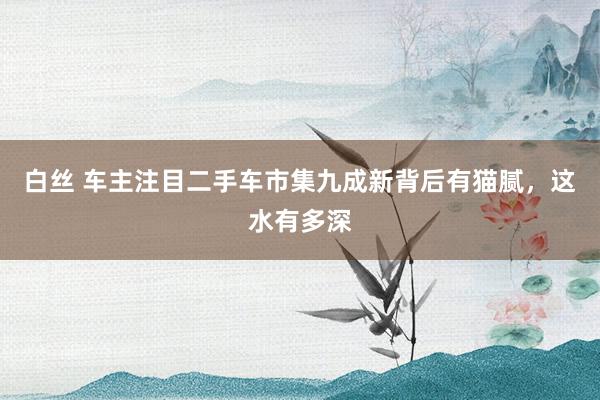 白丝 车主注目二手车市集九成新背后有猫腻，这水有多深