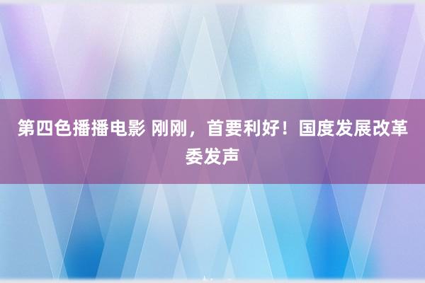 第四色播播电影 刚刚，首要利好！国度发展改革委发声