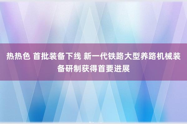 热热色 首批装备下线 新一代铁路大型养路机械装备研制获得首要进展