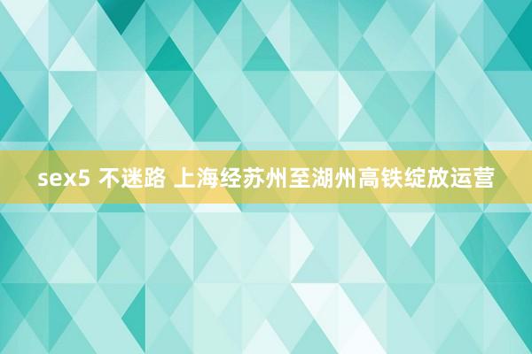 sex5 不迷路 上海经苏州至湖州高铁绽放运营