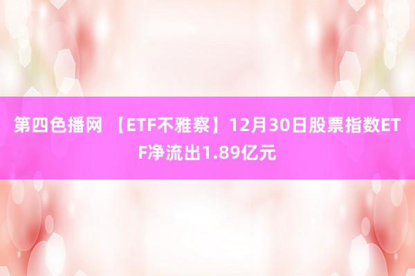 第四色播网 【ETF不雅察】12月30日股票指数ETF净流出1.89亿元