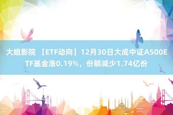 大姐影院 【ETF动向】12月30日大成中证A500ETF基金涨0.19%，份额减少1.74亿份