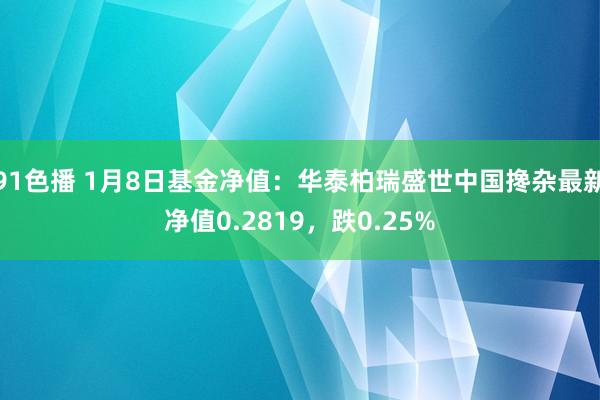 91色播 1月8日基金净值：华泰柏瑞盛世中国搀杂最新净值0.2819，跌0.25%