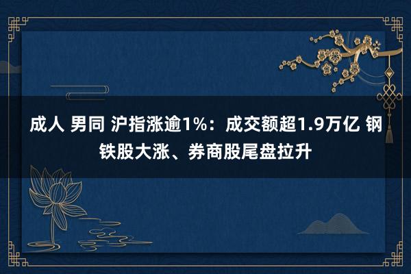 成人 男同 沪指涨逾1%：成交额超1.9万亿 钢铁股大涨、券商股尾盘拉升