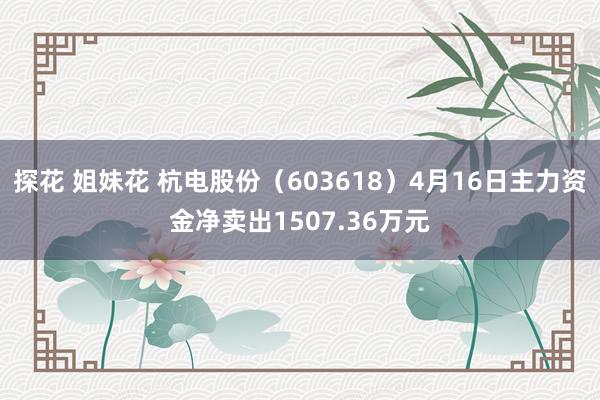 探花 姐妹花 杭电股份（603618）4月16日主力资金净卖出1507.36万元