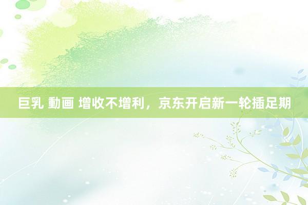 巨乳 動画 增收不增利，京东开启新一轮插足期