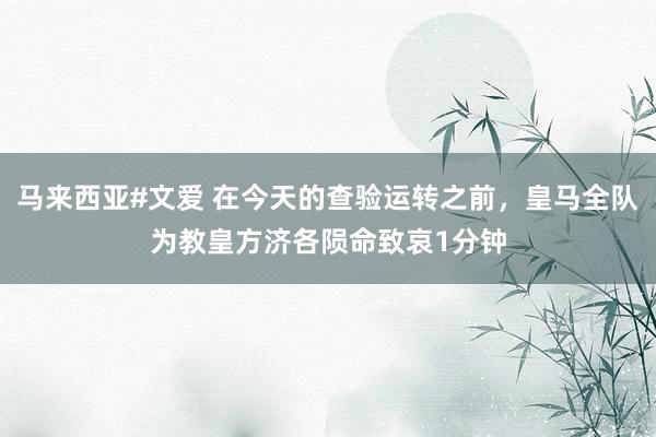 马来西亚#文爱 在今天的查验运转之前，皇马全队为教皇方济各陨命致哀1分钟